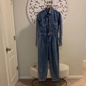 Mango Blue Denim Jumpsuit